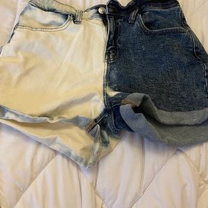 Hand bleached Jean shorts, size 8